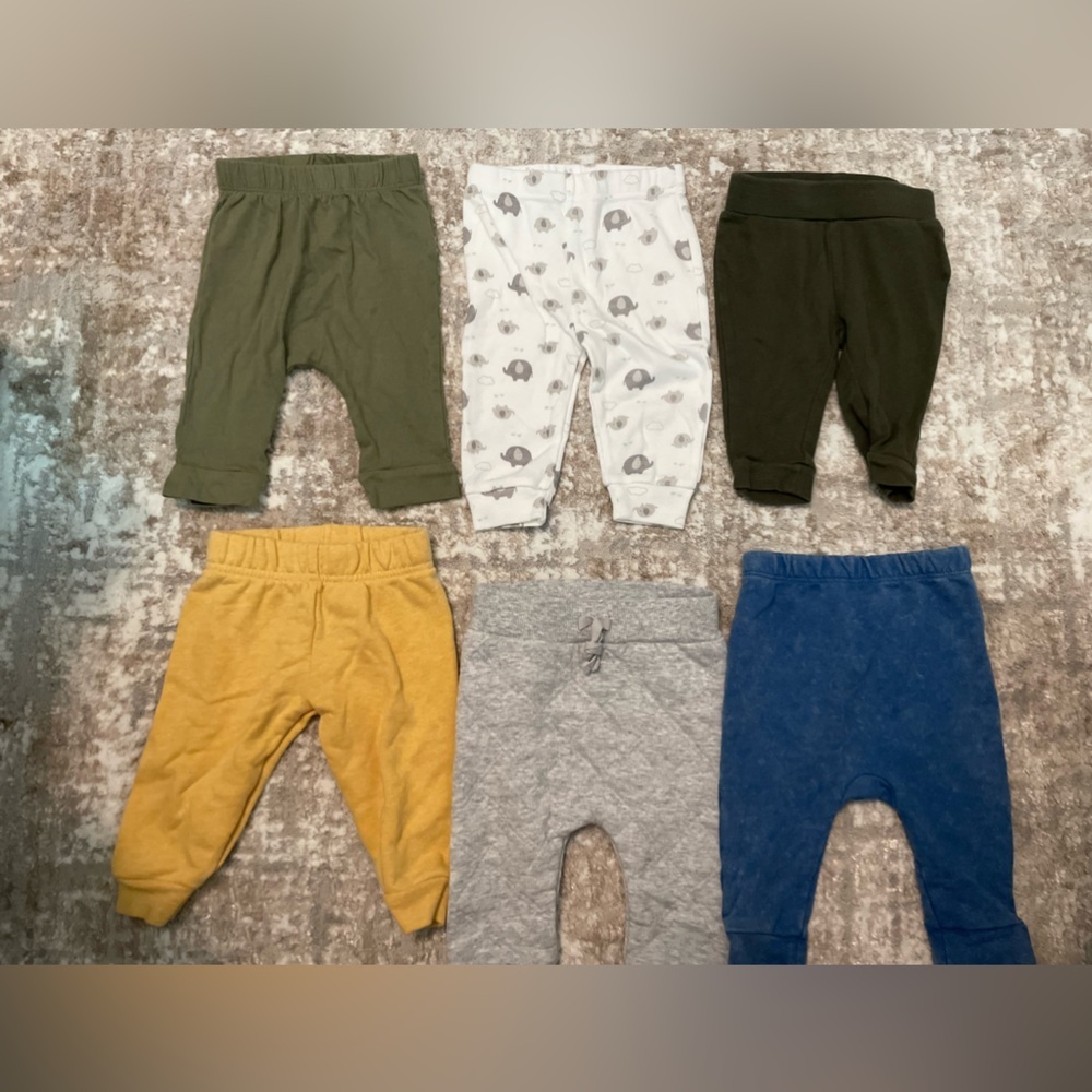 Kids Casual Bottoms Set of 6 - Multicolor  size 3/6M